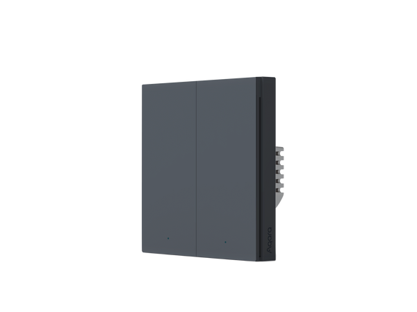 AQARA Smart Wall Switch H1 EU (No Neutral, Double Rocker) Grey