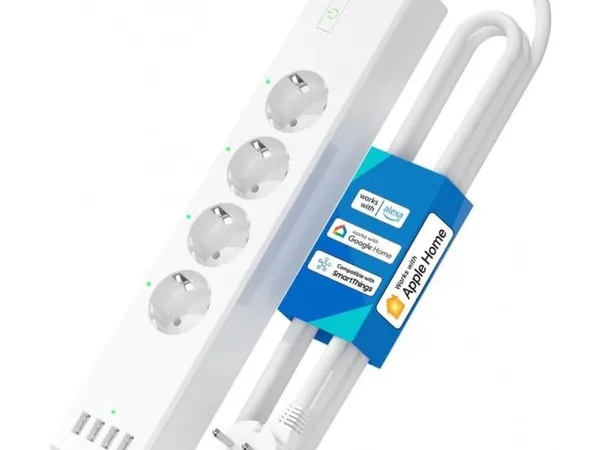 Meross Smart Wi-Fi Power Strip, 4 AC + 4 USB, MSS425FHK (EU Version)